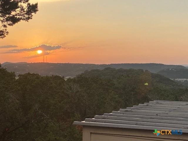 property view of mountains with a forest view