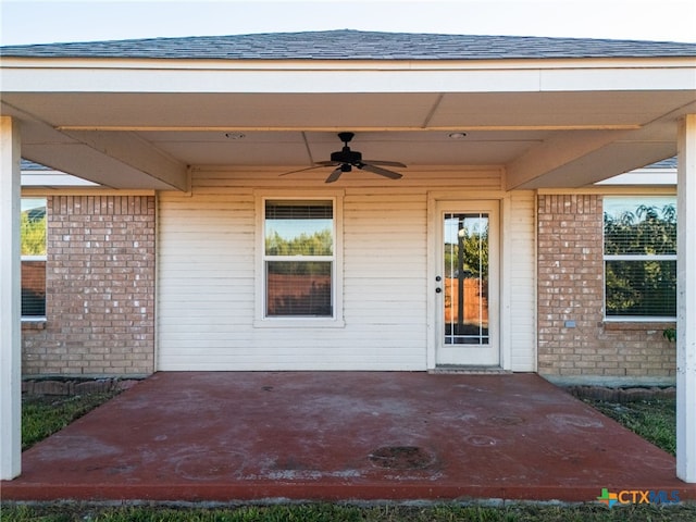 view of patio / terrace with ceiling fan