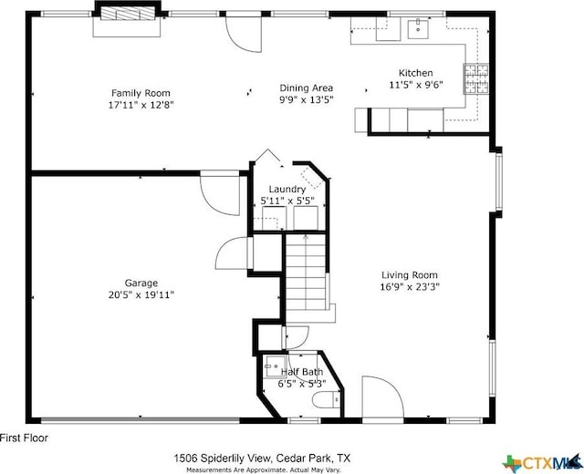 1506 Spiderlily Vw, Cedar Park, TX 78613 - floor plan / room layout