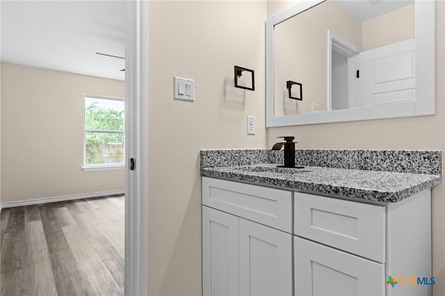 5224 Rose Garden Loop, Killeen, TX 76542 - bathroom featuring wood finished floors, vanity, and baseboards