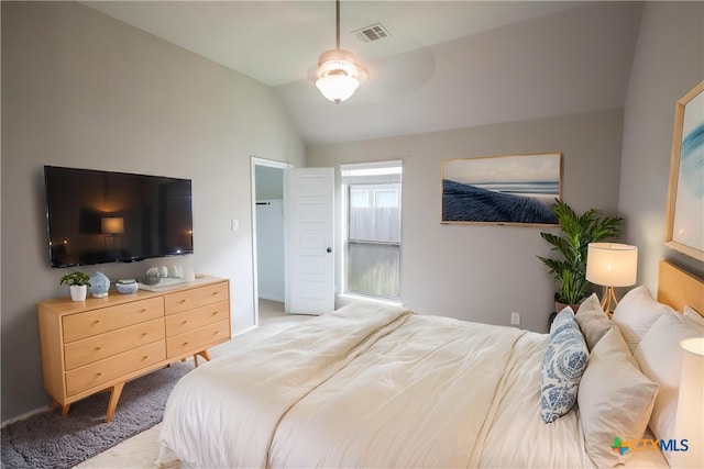 313 Durata Dr, San Marcos, TX 78666 - carpeted bedroom featuring vaulted ceiling