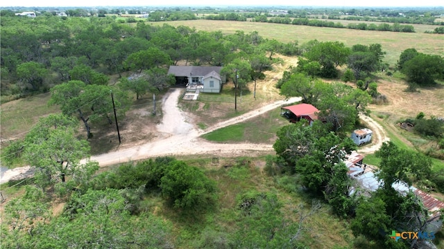 drone / aerial view with a rural view