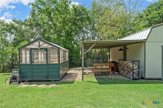 4130 Cripple Creek Dr, Temple, TX 76502 - view of yard with an outbuilding and a greenhouse