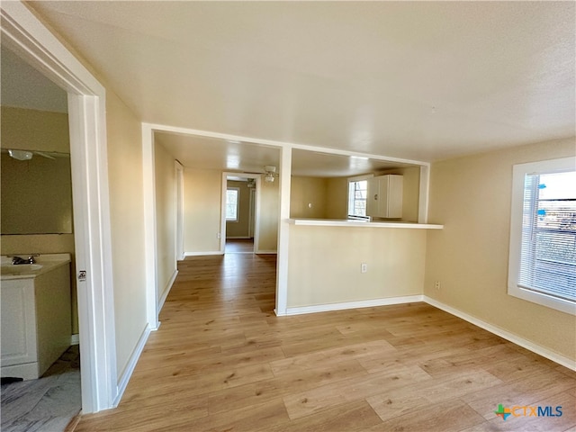 interior space featuring light hardwood / wood-style flooring