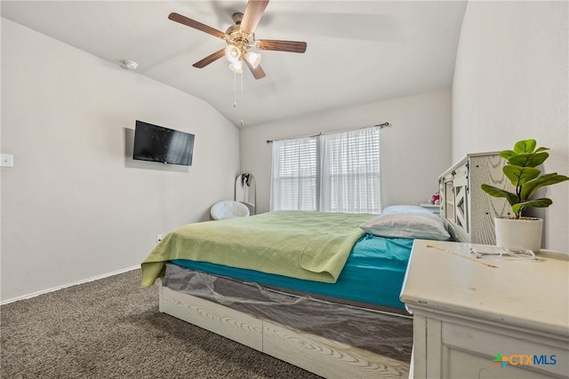 8919 Cantera Ridge Rd, Temple, TX 76502 - bedroom with carpet floors, vaulted ceiling, and ceiling fan