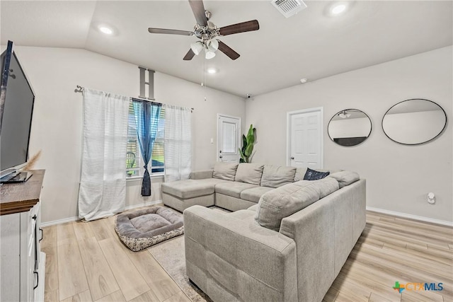 8919 Cantera Ridge Rd, Temple, TX 76502 - living room with a ceiling fan, light wood-style flooring, and recessed lighting