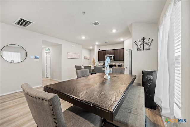 8919 Cantera Ridge Rd, Temple, TX 76502 - dining area with light wood-type flooring and recessed lighting