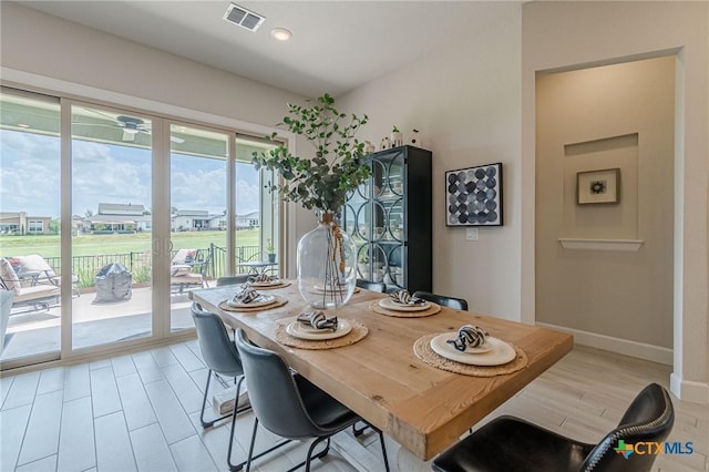 1308 Dancing Oak Ln, San Marcos, TX 78666 - dining space featuring recessed lighting and light wood finished floors