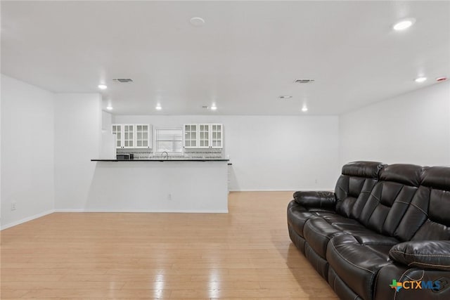 1334 Carnation Ln, New Braunfels, TX 78130 - living area with light wood-style floors and recessed lighting