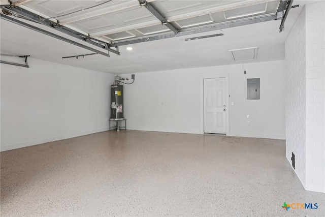 1334 Carnation Ln, New Braunfels, TX 78130 - garage featuring electric panel and water heater