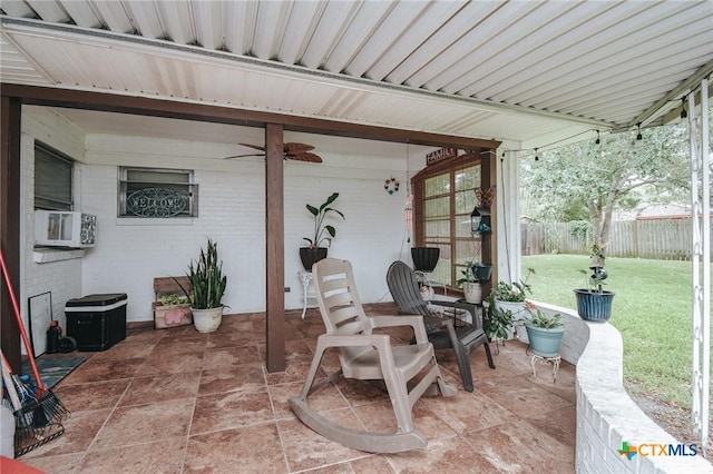 2303 Terrace Ave, Victoria, TX 77901 - view of patio / terrace featuring ceiling fan and a fenced backyard