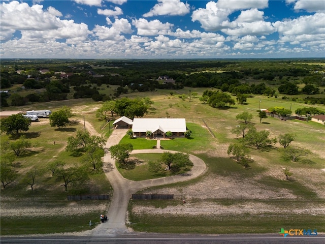 aerial view with a rural view