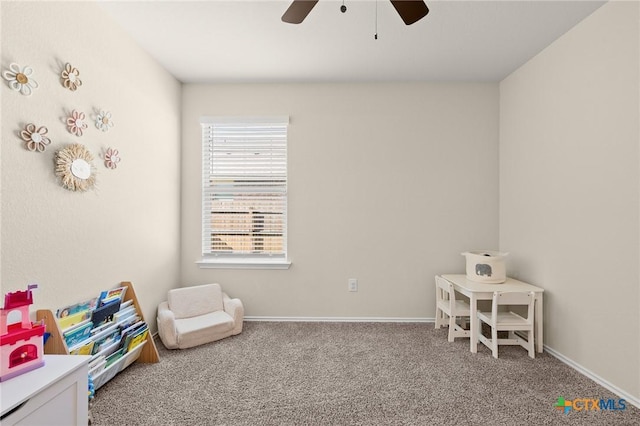 2520 Cortona St, Harker Heights, TX 76548 - playroom featuring a ceiling fan and carpet floors