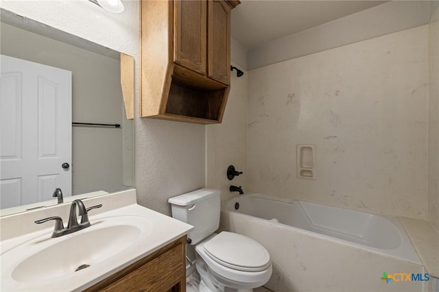 5620 Drystone Ln, Killeen, TX 76542 - bathroom featuring toilet, vanity, and shower / tub combination