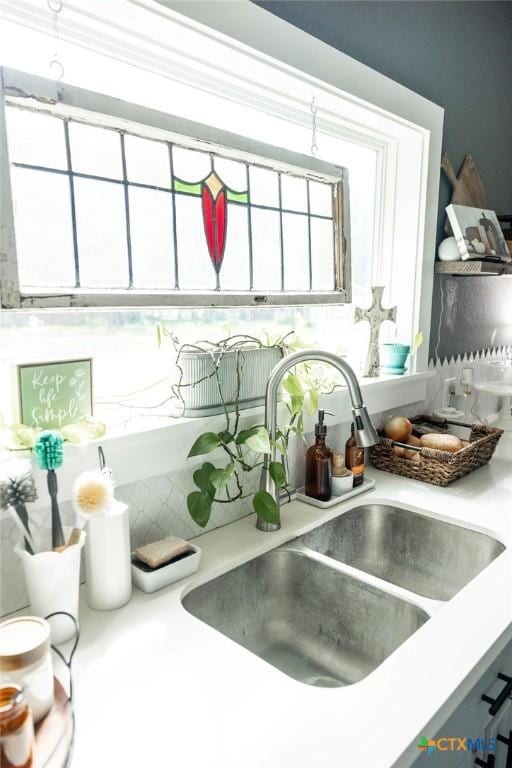 403 E 13th St, Shiner, TX 77984 - kitchen view of a sink and light countertops