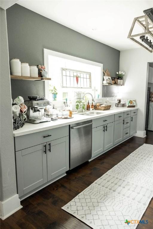 403 E 13th St, Shiner, TX 77984 - bar featuring dishwasher and dark wood-style flooring