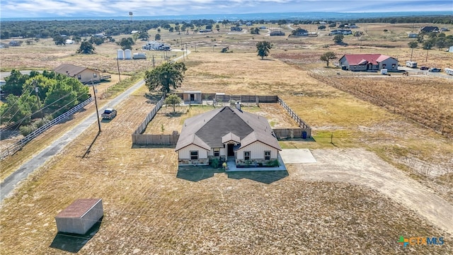 drone / aerial view featuring a rural view