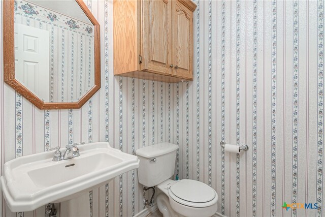 bathroom with sink and toilet