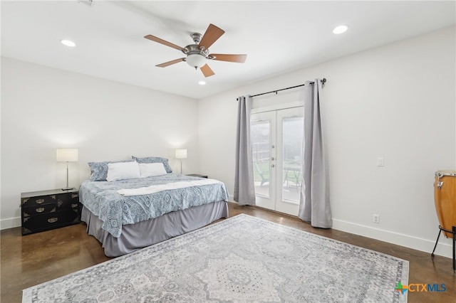 5401 Joe Sayers Ave Unit B, Austin, TX 78756 - bedroom with baseboards, access to outside, and recessed lighting