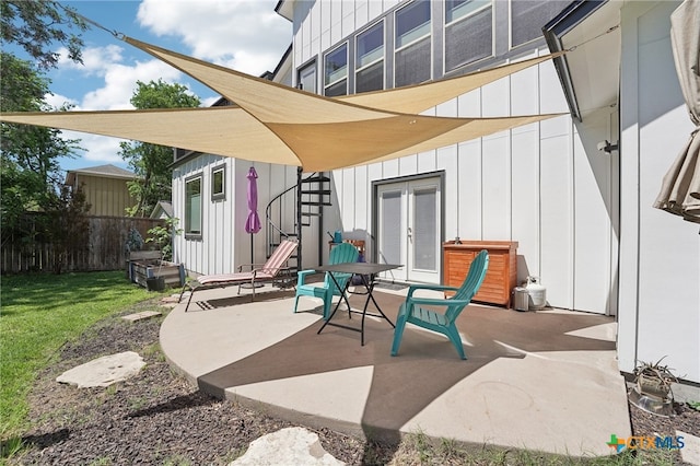 5401 Joe Sayers Ave Unit B, Austin, TX 78756 - view of patio / terrace featuring french doors