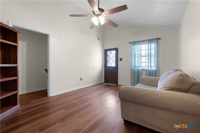 502 Geri Dr, Copperas Cove, TX 76522 - entrance foyer featuring wood finished floors, high vaulted ceiling, and a ceiling fan