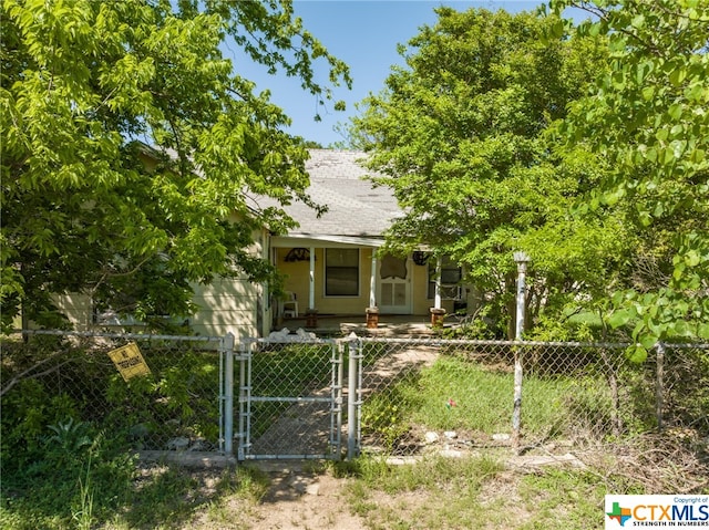 obstructed view of property featuring a porch