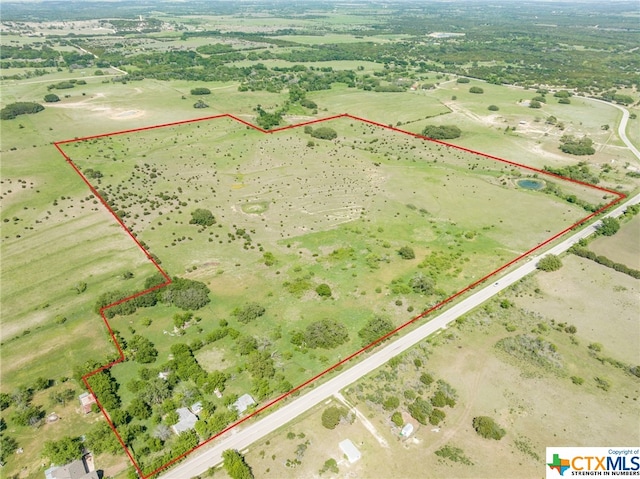 aerial view with a rural view