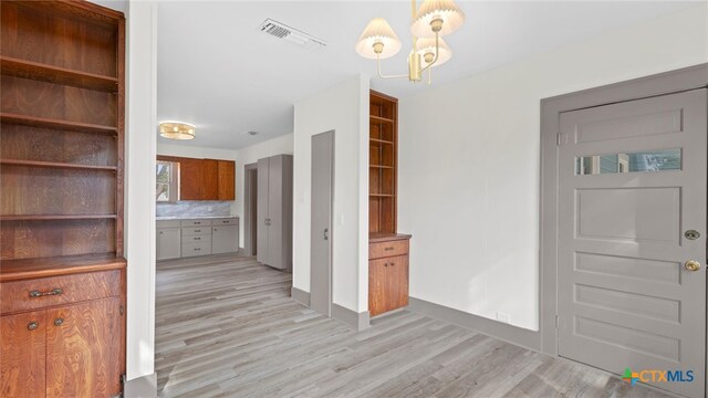 interior space featuring light wood-type flooring