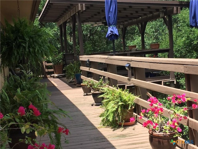 deck with a pergola