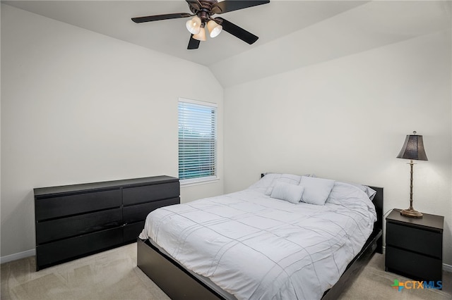 2051 Western Pecan, New Braunfels, TX 78130 - bedroom with a ceiling fan, baseboards, vaulted ceiling, and carpet floors