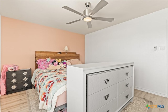 5998 Galveston Rd, Belton, TX 76513 - bedroom with light wood-type flooring and ceiling fan