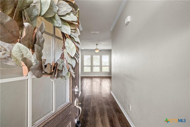8113 Iron Gate Dr, Temple, TX 76502 - corridor featuring wood finished floors and ornamental molding