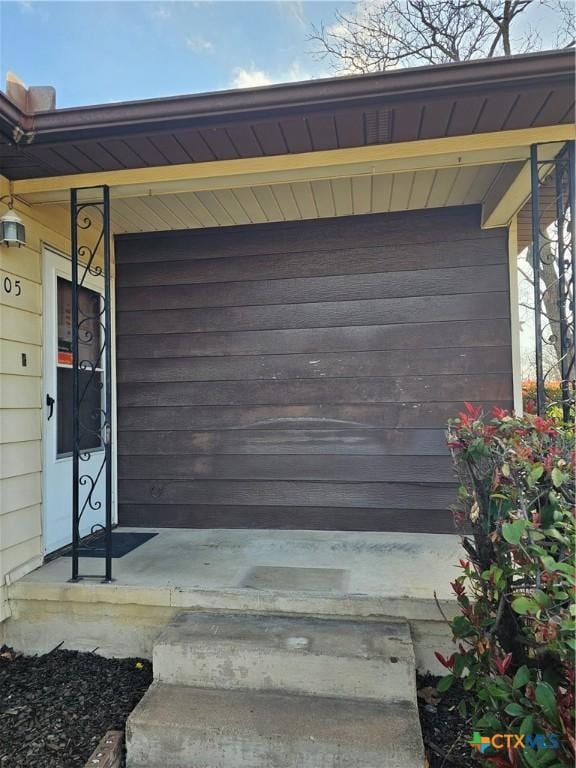 view of garage