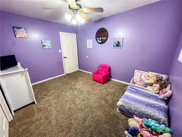 111 Kenilworth Glen St, Victoria, TX 77904 - bedroom with carpet, a ceiling fan, and baseboards