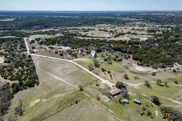 aerial view with a rural view