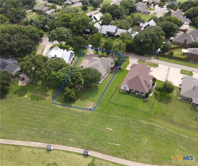 1806 Club Cir, Salado, TX 76571 - aerial view of residential area with property parcel outlined
