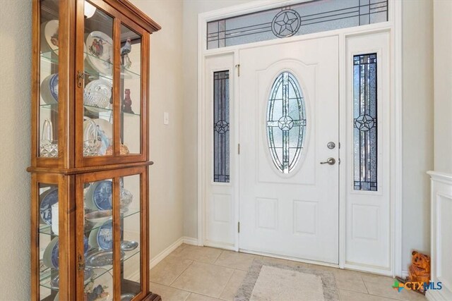 view of tiled entrance foyer