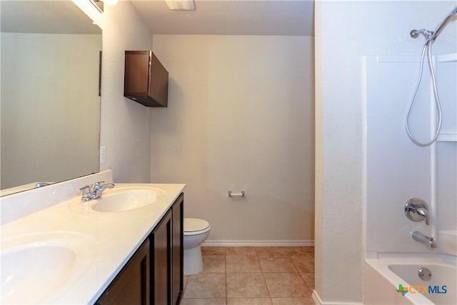 1321 Cozy Creek Dr, Temple, TX 76502 - bathroom with double vanity, shower / washtub combination, and tile patterned flooring