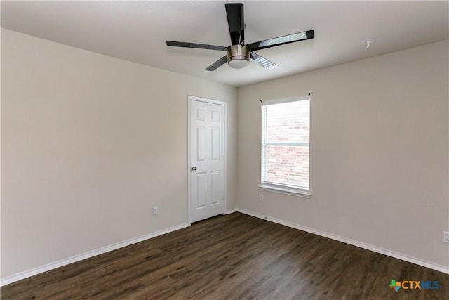 1321 Cozy Creek Dr, Temple, TX 76502 - empty room with dark wood-style floors and a ceiling fan