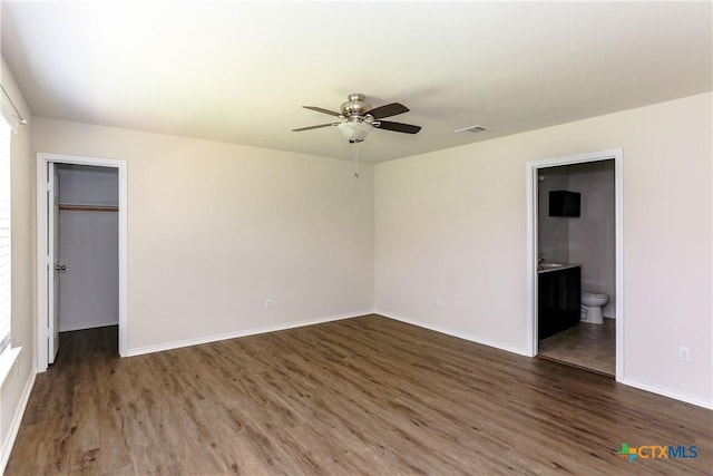 1321 Cozy Creek Dr, Temple, TX 76502 - spare room featuring ceiling fan and wood finished floors