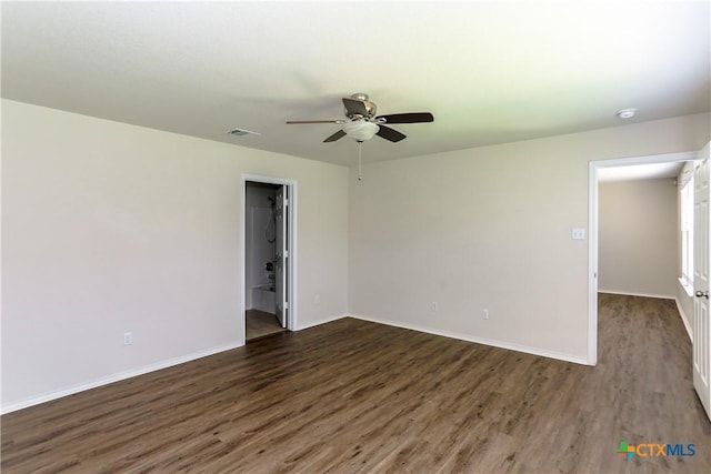 1321 Cozy Creek Dr, Temple, TX 76502 - unfurnished room featuring a ceiling fan, wood finished floors, and a smoke detector