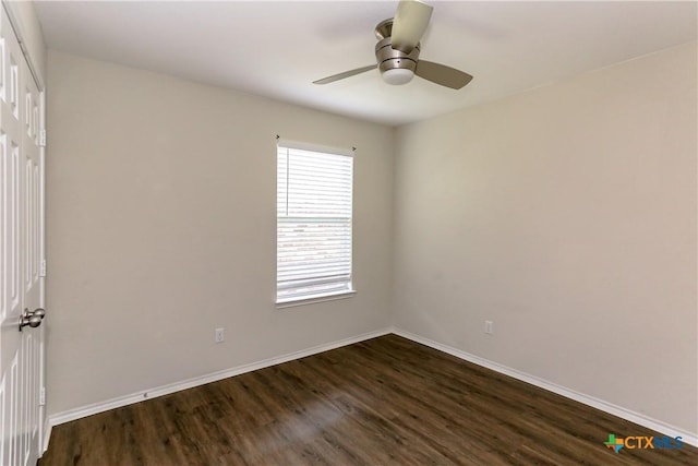 1321 Cozy Creek Dr, Temple, TX 76502 - unfurnished room with dark wood-style flooring and a ceiling fan