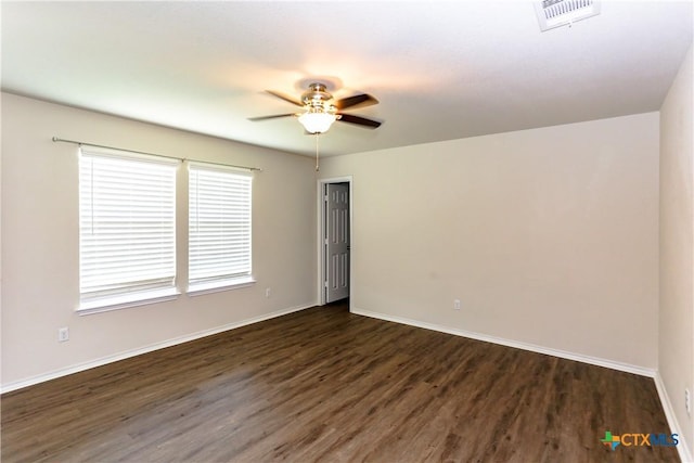 1321 Cozy Creek Dr, Temple, TX 76502 - empty room featuring a ceiling fan and dark wood-type flooring