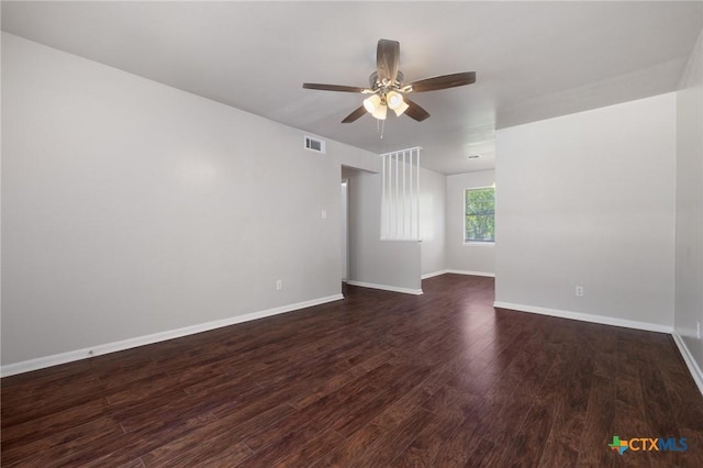 716 S 3rd St, Copperas Cove, TX 76522 - empty room featuring dark wood finished floors and ceiling fan