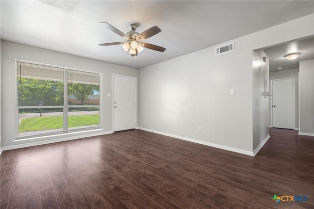 716 S 3rd St, Copperas Cove, TX 76522 - empty room with ceiling fan and dark wood-style floors