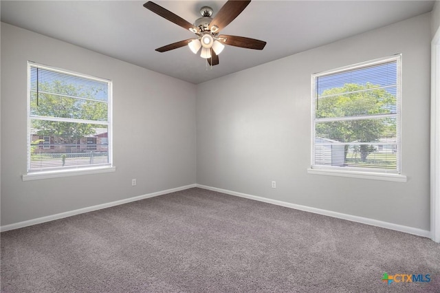 716 S 3rd St, Copperas Cove, TX 76522 - empty room featuring carpet flooring, plenty of natural light, and a ceiling fan