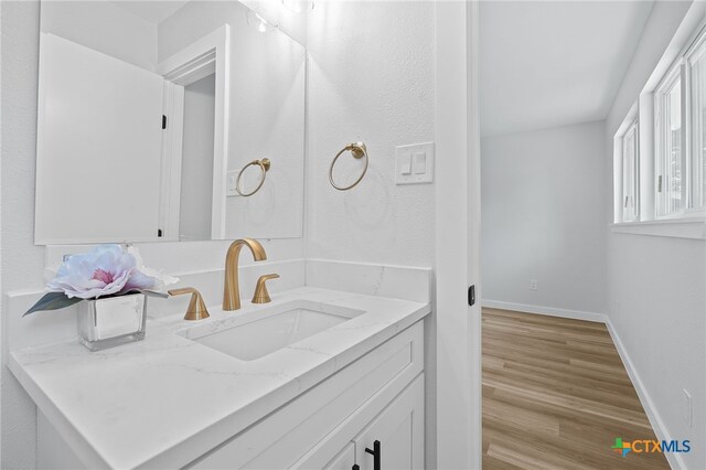 711 Santa Rosa Dr, Killeen, TX 76541 - bathroom featuring vanity and wood finished floors