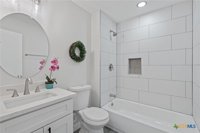 711 Santa Rosa Dr, Killeen, TX 76541 - bathroom with vanity, shower / bath combination, and recessed lighting