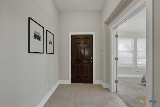 view of carpeted entryway