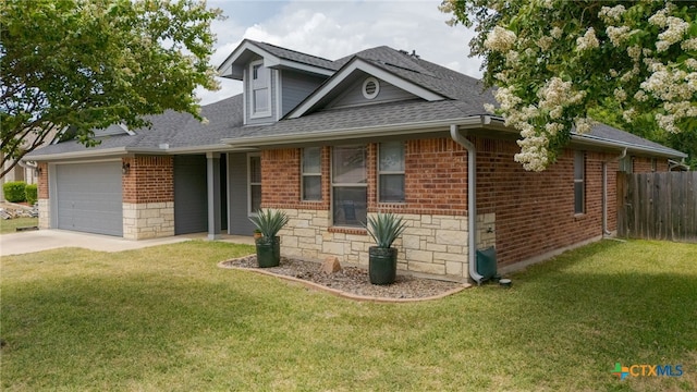 1712 Indian Camp Trl, Copperas Cove, TX 76522 - view of front of home with a garage, a shingled roof, driveway, and brick siding